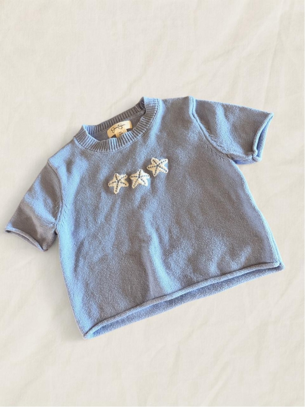 Jessica Simpson Light Blue Short Sleeve Knit Tee with White Starfish